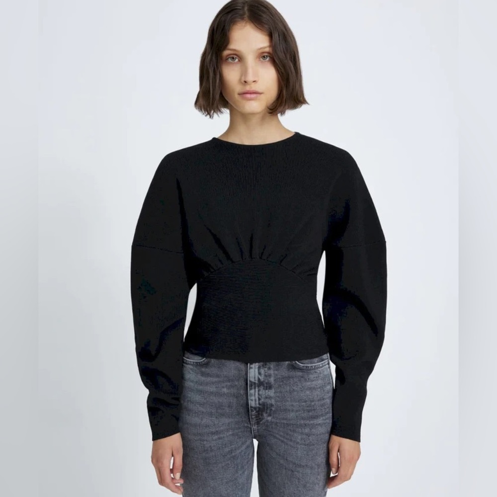 NWT 7 FOR ALL MANKIND BODYCON RIB‎ SWEATER IN BLACK